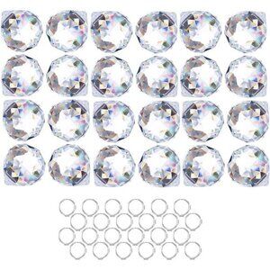 Crystalsuncatcher 24pcs ClearCrystal BallPrism Suncatcher Rainbow Pendants Maker